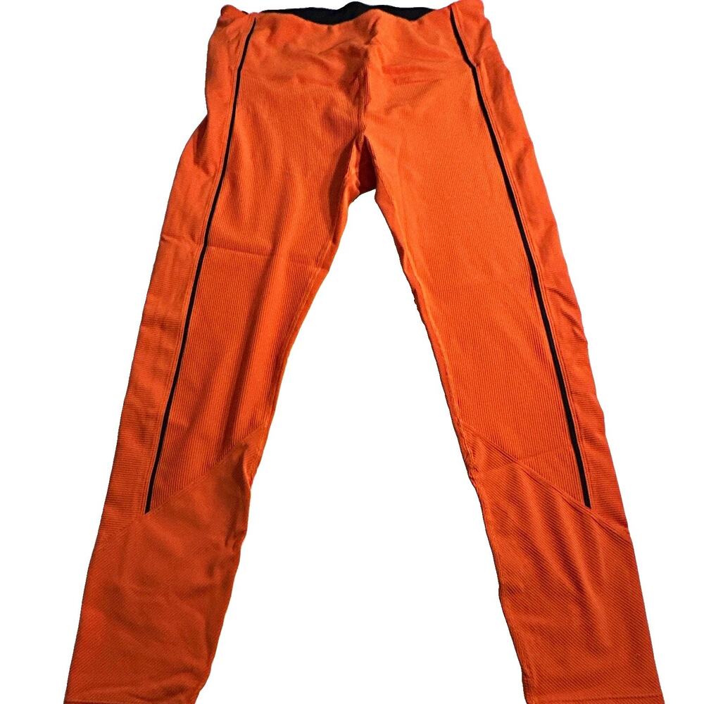 Zyia Active Women’s Size 20 Orange Ribbed Pull On Leggings Stretch NWOT